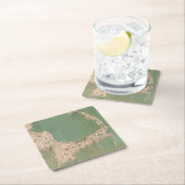 ケープコッドの地図の飲み物用コースター スクエアペーパーコースター (インサイチュ)