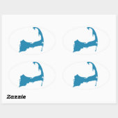 ケープコッドの地図シール 楕円形シール (シート)