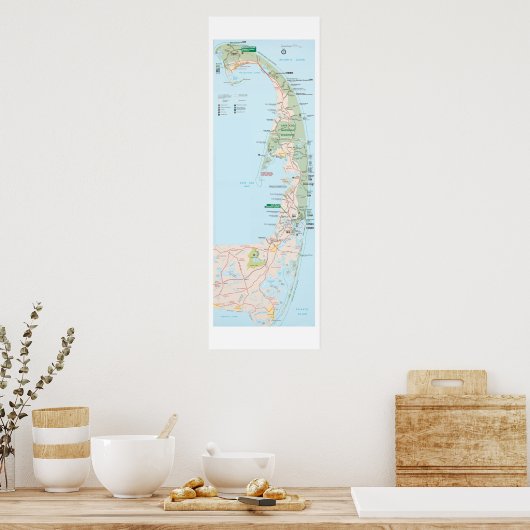 ケープコッドの地図 ポスター (キッチン)