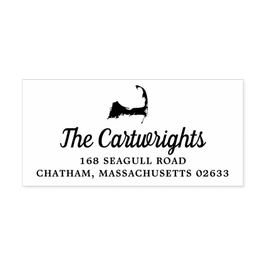 ケープコッドの地図 |マサチューセッツ結婚ズ セルフインキングスタンプ (デザイン)