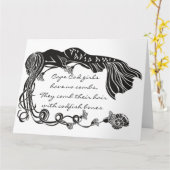 「ケープコッドの女の子」人魚グリーティングカード カード (黄色い花)