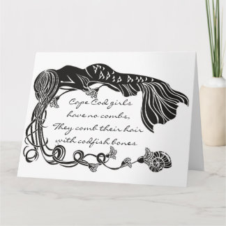 「ケープコッドの女の子」人魚グリーティングカード カード