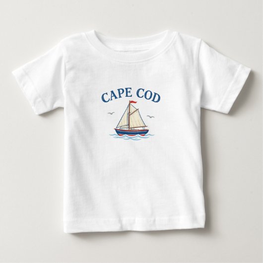 ケープコッドの帆船ベビーTシャツ ベビーTシャツ (正面)
