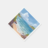 ケープコッドの海の湾の景色の絵画 スタンダードカクテルナプキン (角)