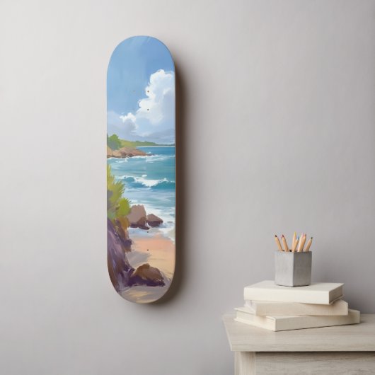 ケープコッドの海・湾・海の絵画 スケートボード (ウォールアート)