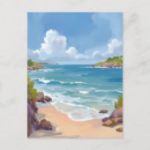 ケープコッドの海・湾・海の絵画 ポストカード (正面)