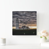 ケープコッドの灯台 スクエア壁時計 (ホーム)