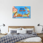 ケープコッドの詳細な自動地図 キャンバスプリント (インサイチュ (寝室))