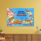 ケープコッドの詳細な自動地図 キャンバスプリント (インサイチュ (リビング))