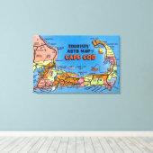 ケープコッドの詳細な自動地図 キャンバスプリント (インサイチュ (ウッドフロア))