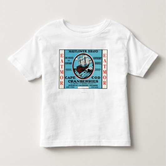 ケープコッドのMayflower Eatmorのクランベリーのブランド トドラーTシャツ (正面)