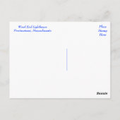 ケープコッドウッドエンドライトハウスプロヴィンスタウンMA ポストカード (裏面)