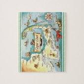 ケープコッドカラフルヴィンテージマップパズル ジグソーパズル (縦)