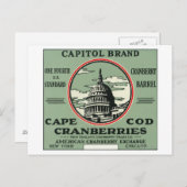 ケープコッドキャピトルブランドクランベリーラベル ポストカード (正面/裏面)