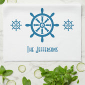 ケープコッドキャプテンズホイールリネン キッチンタオル (折り畳み)