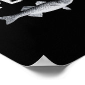 ケープコッドストリーストライプのパーBおもしろい魚釣りデザイン ポスター (角)