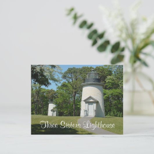 ケープコッドスリーシスターズライトハウスマスポストカード ポストカード (スタンド正面)