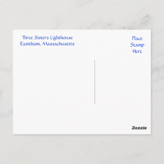ケープコッドスリーシスターズライトハウスマスポストカード ポストカード (裏面)