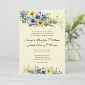 ケープコッドソフトイエローフローラ結婚式招待状 招待状 (スタンド正面)