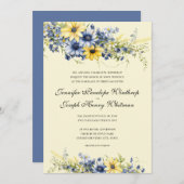 ケープコッドソフトイエローフローラ結婚式招待状 招待状 (正面/裏面)