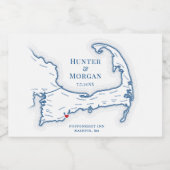 ケープコッドデスティネーションウェディングミニボトル スパークリングワインラベル (シングルラベル)