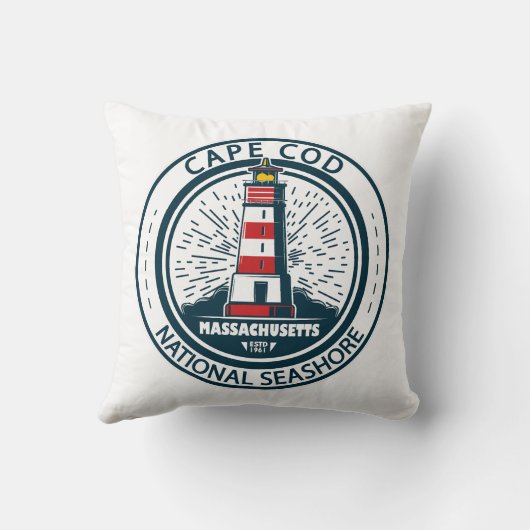 ケープコッドナショナルシーショアマサチューセッツ州旗 クッション (裏面)