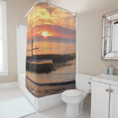 ケープコッドハーバーに搭乗するマンウォーターボード シャワーカーテン (インサイチュ)