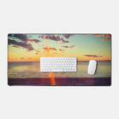 ケープコッドビーチの夕日写真 デスクマット (キーボード&マウス)