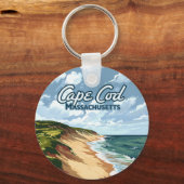 ケープコッドビーチシーショアマサチューセッツ青 キーホルダー (裏面)