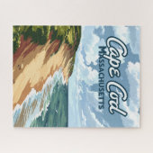 ケープコッドビーチシーショアマサチューセッツ青 ジグソーパズル (横)