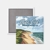 ケープコッドビーチシーショアマサチューセッツ青 マグネット (正面/裏面)
