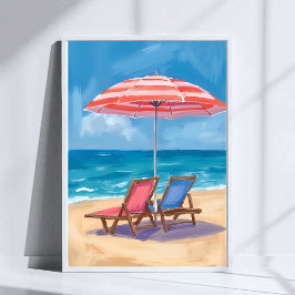 ケープコッドビーチデイ | 水彩海MA ポスター