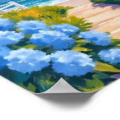 ケープコッドビーチパス|アジサイ海岸の絵画 ポスター (角)