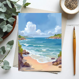 ケープコッドビーチベイ絵を描海 ポストカード