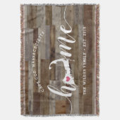 ケープコッドホームタウンパーソナライズされたウッドルック スローブランケット (正面縦)