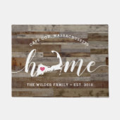 ケープコッドホームタウンパーソナライズされたウッドルック ドアマット (正面)