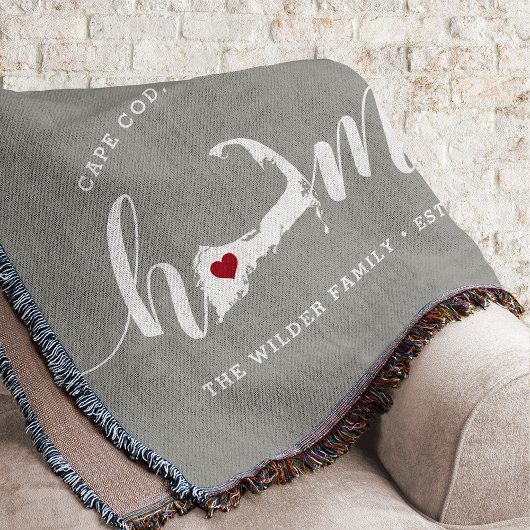 ケープコッドホームタウンパーソナライズされた スローブランケット