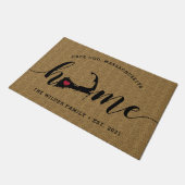 ケープコッドホームタウンパーソナライズされた ドアマット (アングル)