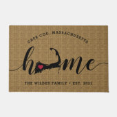 ケープコッドホームタウンパーソナライズされた ドアマット (正面)