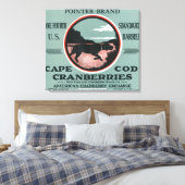 ケープコッドポインターブランドクランベリーラベル キャンバスプリント (インサイチュ (寝室))