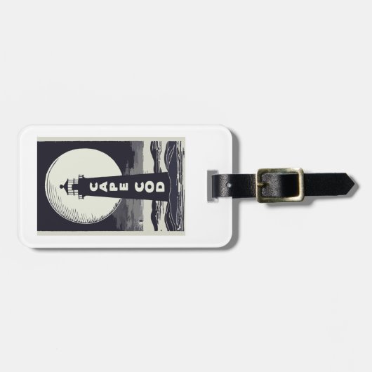 ケープコッドマサチューズライトハウスムーン ラゲッジタグ (正面横)