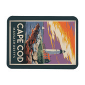 ケープコッドマサチューセッツイラストレーショントラベルアート マグネット (横)