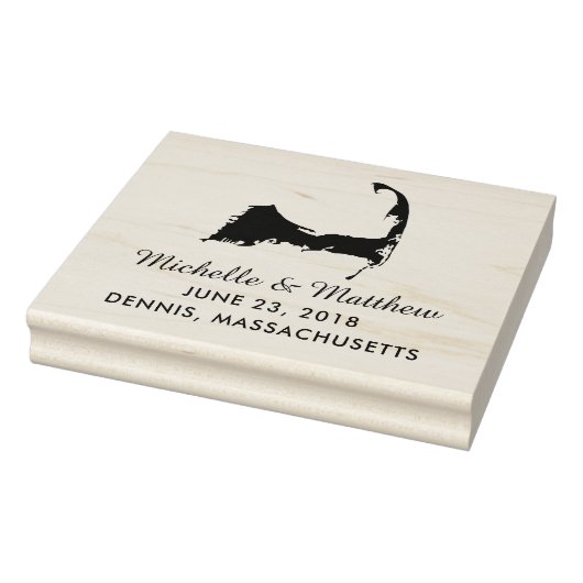 ケープコッドマサチューセッツ州地図ウェディング日付を保存 ラバースタンプ (スタンプ)