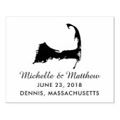 ケープコッドマサチューセッツ州地図ウェディング日付を保存 ラバースタンプ (インプリント)