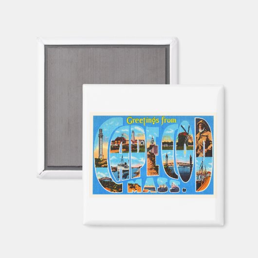 ケープコッドマサチューセッツ州MAヴィンテージ旅行記念品 マグネット (正面/裏面)