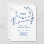 ケープコッドマップ エレガント リハーサルディナー 招待状 (正面)