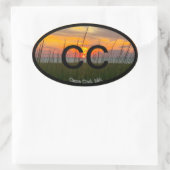 ケープコッドユーロステッカー 楕円形シール (バッグ)