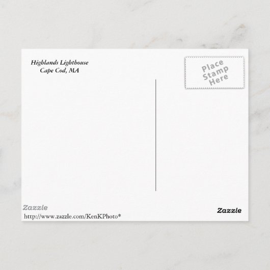 ケープコッドライトハウスポストカード ポストカード (裏面)