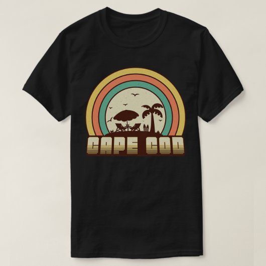 ケープコッドレトロサンセットスタイル Tシャツ (デザイン正面)