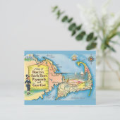 ケープコッドヴィンテージマップ ポストカード (スタンド正面)